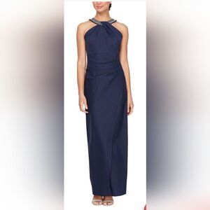 Alex Evenings | Dresses | Alex Evenings Womens Plussize Long Aline Rosette  Dress Dove | Poshmark